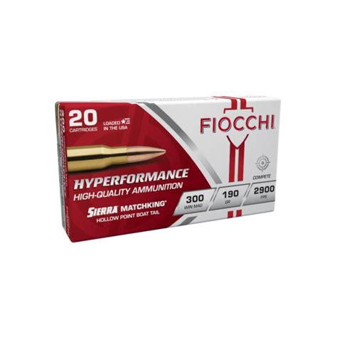 Fiocchi Hyperformance 300 Win Mag 190 Gr Sierra Matchking Ammo 20rds 300wmmke Palmetto