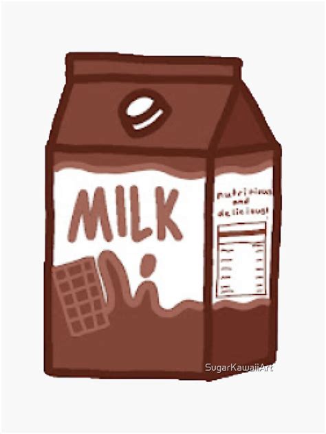 Kawaii Chocolate Milk Sticker By Sugarkawaiiart Redbubble