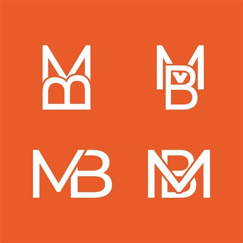 Premium Vector Set Letter Mb Bm Logo Letter Monogram Typhography Initial