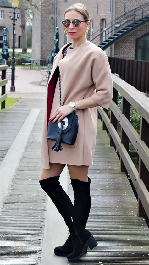 Nude Coat Look Fashion Tights