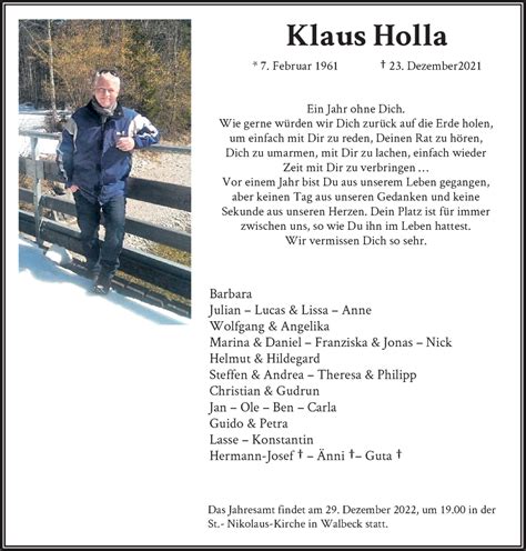 Alle Traueranzeigen F R Klaus Holla Trauer Rp Online De