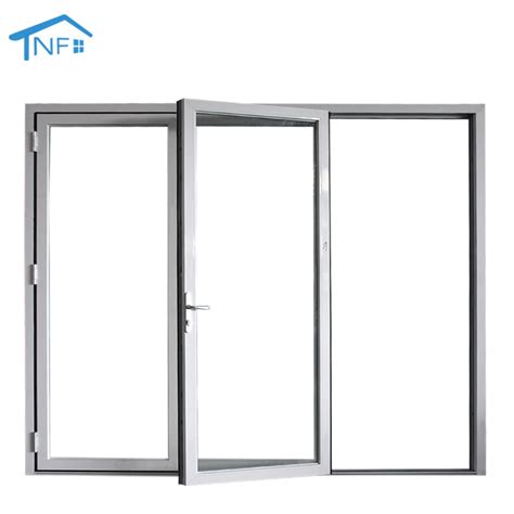 NFRC Patio Garden Exterior Aluminum Double Glass Folding Screen Door