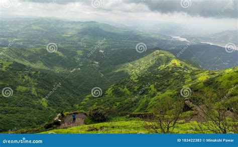 Sahyadri Mountains Range in Monsoon Stock Image - Image of tree ...