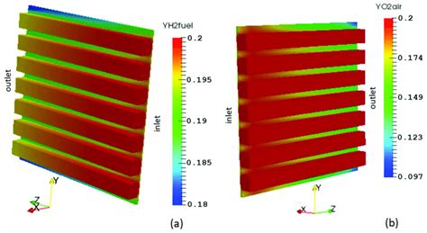 Species Mass Fraction Distribution A Hydrogen B Oxygen