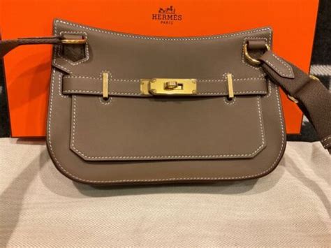 Hermes Jypsiere Mini Evercolor Leather Shoulder Bag Etoupe B Ebay