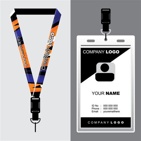 Lanyard Template Design For Company Purposes And More Vector