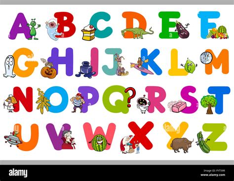 Funny Alphabet For Kindergartens Stock Photo Alamy