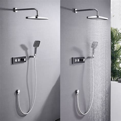 Ceiling Mounted Brass Hot Cold Water Mixer Concealed Shower Set Complete Shower Set And Shower