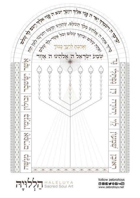 Menorah Prayers Art Poster to Print and Color-mystical - Etsy