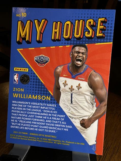 Panini Donruss Optic My House Zion Williamson For Sale