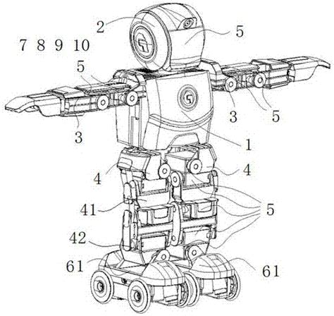 一种轮腿式人形机器人的制作方法