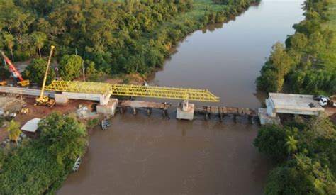 MS 274 Construção de ponte sobre o Rio Dourados avança lançamento