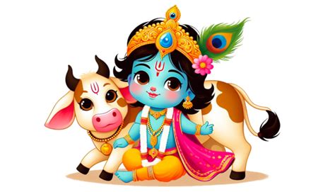 Krishna With Cow PNG Transparent Images Free Download | Vector Files ...