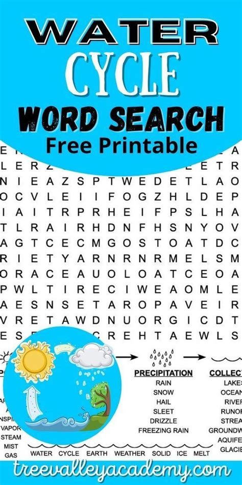 Tree Valley Academy Shares A Fun Printable Water Cycle Word Search