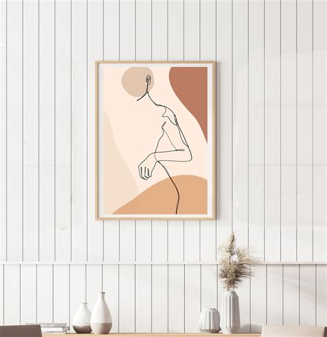 Abstract Body Line Art Print Nude Woman Body Single Line Etsy