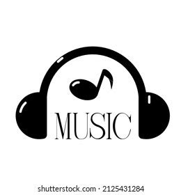 Simple Flat Music Logo Logo Design Stock Vector (Royalty Free) 2125431284