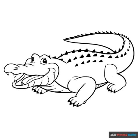 Alligator Coloring Page Easy Drawing Guides Salvamento