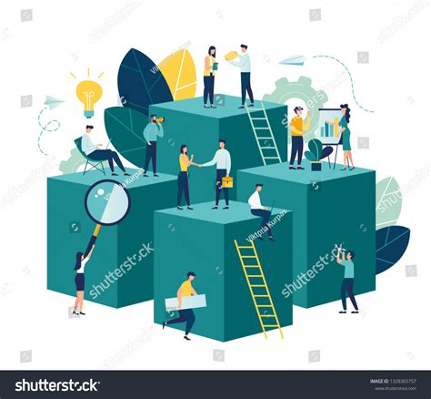 Vector Illustration Virtual Business Assistant Teamwork Stock Vector