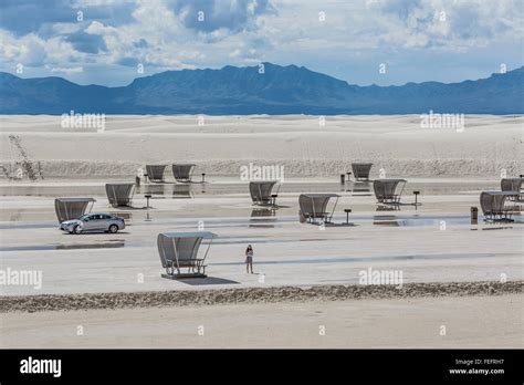 Space Age Picnic Shelters In White Sands National Monument In The