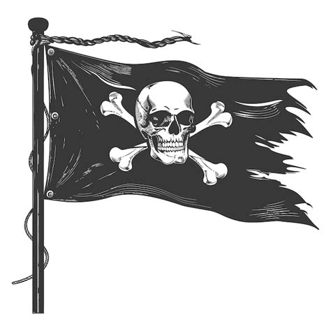 Premium Vector Silhouette Pirate Flag With A Skull And Crossbones