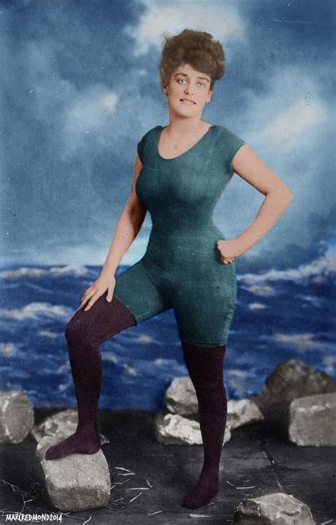 Annette Kellerman Promotes Womens Right To Wear A Fitted One Piece Bathing Suit 1907 She Was