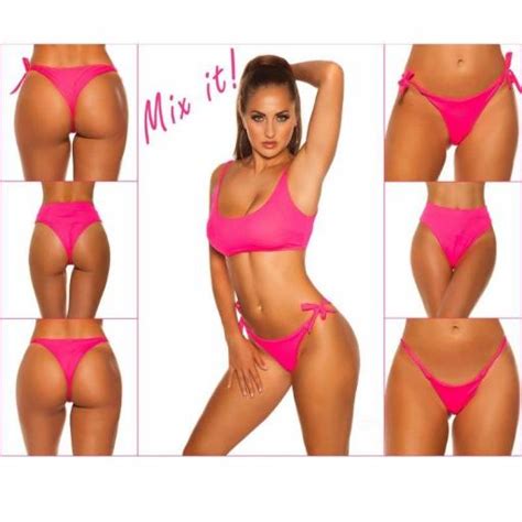 Comprar Top bikini ajustable fucsia neón Diseña tu bikini