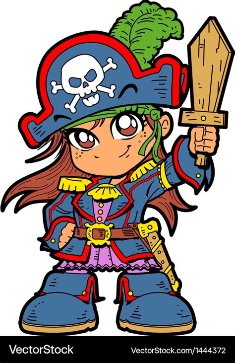 Cute Girl Pirate Royalty Free Vector Image Vectorstock