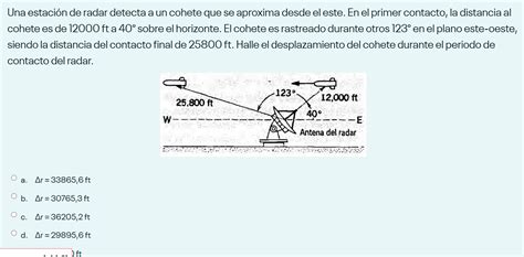 Solved Una Estacion De Radar Detecta A Un Cohete Que Se Aproxima