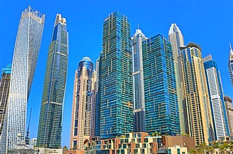 Modern Buildings of Dubai Marina UAE Editorial Stock Photo - Image of ...