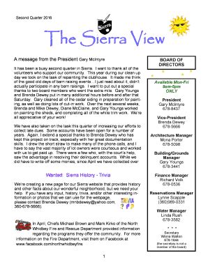 Fillable Online The Sierra View Sierracountryclub Net Fax Email Print