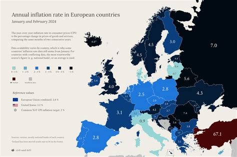 Current Inflation Rates Across Europe By Maps On The Web