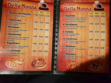 Menu At Pizzería Della Nonna Chimbote