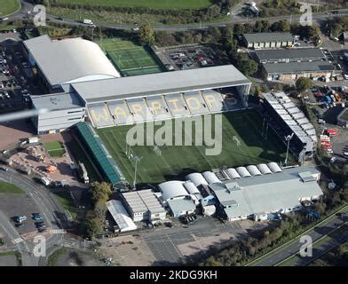 Aerial view of The Worcester Warriors Rugby Club stadium & facilities & the adjoining David ...