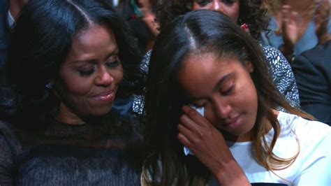 Malia Obama Tears Up During Dad S Speech CNN Video