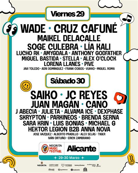 Negrita Music Festival Alicante desvela el cartel por días de la