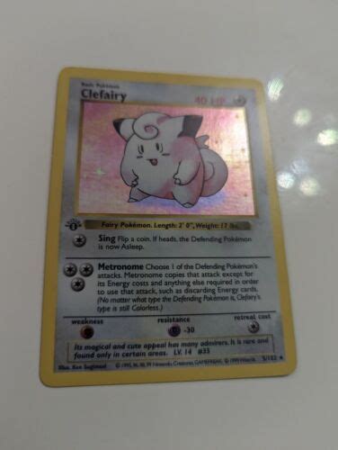 Pokémon TCG Clefairy Base Set 5 102 Holo 1st Edition Holo Rare eBay