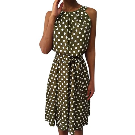 Sagace Fashion Women Dress Girl 2019 Sexy Polka Dot Sleeveless Dresses