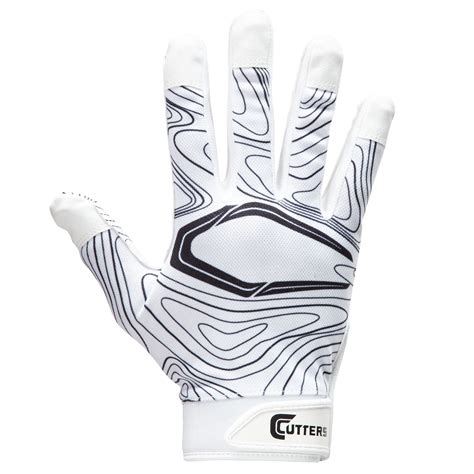 Cutters Game Day Football Receiver Gloves White Adult Small Medium