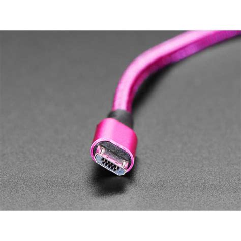 Pink And Purple Braided Usb A To Micro B Cable Meter Long