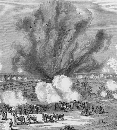 Explosion Of The Mine Battle Of The Crater Petersburg Virginia July