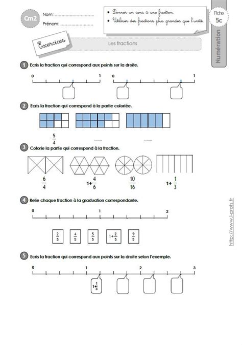 Cm2 Exercices Les Fractions