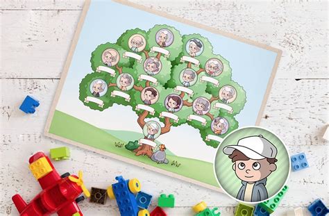 Family Tree for Children Boy Brown - Etsy