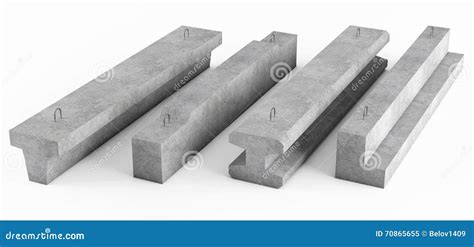 Samples Of Different Concrete Reinforced Beams Stock Image Image Of