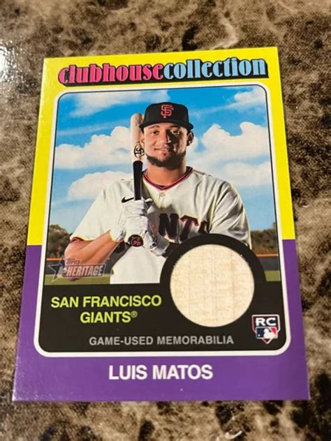 2024 TOPPS HERITAGE Clubhouse Collection Bat Relic Luis Matos Rookie