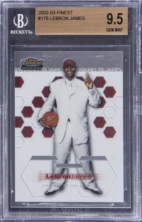 Lot Detail - 2002-03 Topps Finest #178 LeBron James Rookie Card - BGS ...