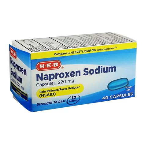 H-E-B Naproxen Sodium 220 mg Capsules - Shop Pain Relievers at H-E-B