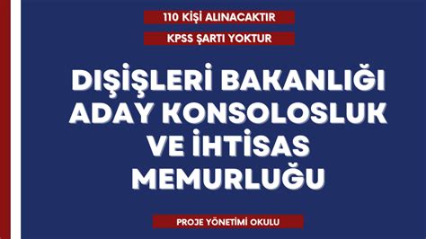 Dışişleri Bakanlığı Aday Konsolosluk ve İhtisas Memurluğu AB Proje