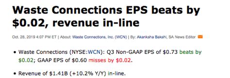 Waste Connections Still Not The Right Price Nysewcn Seeking Alpha