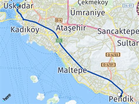 Üsküdar Mimar Sinan Pendik Tren İstasyonu Arası Kaç Km Yol Tarifi