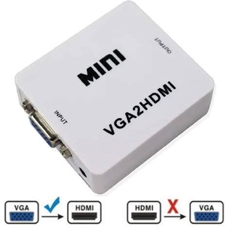 Adaptador Conversor De Vga Para Hdmi 1080p Full Hd Vga2hdmi Com Vídeo E Áudio Som Faz A Boa